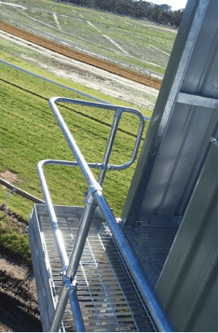Stewards tower safety handrail