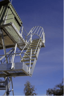 Stewards tower safety ladder cages